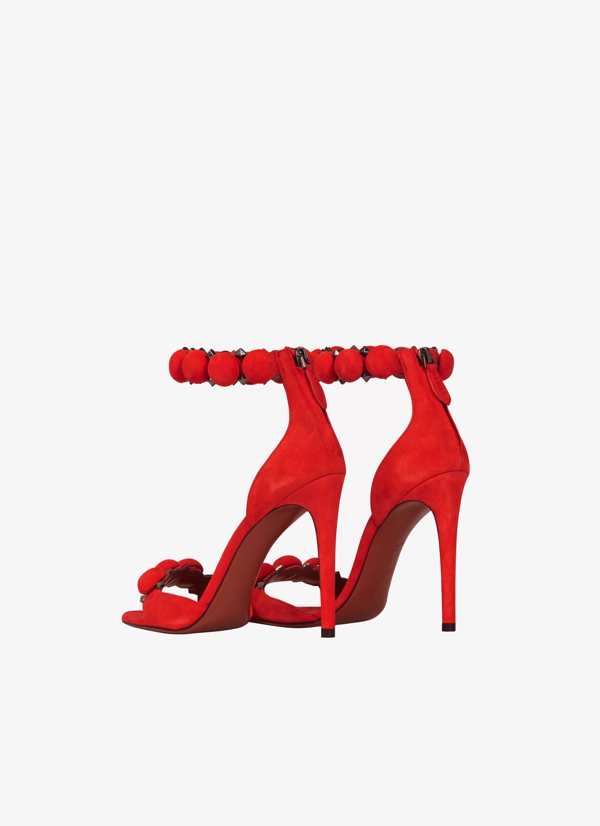 BOMBE SANDALS IN SUEDE GOATSKIN ALAÏA RED BOMBE SANDALS IN SUEDE GOATSKIN